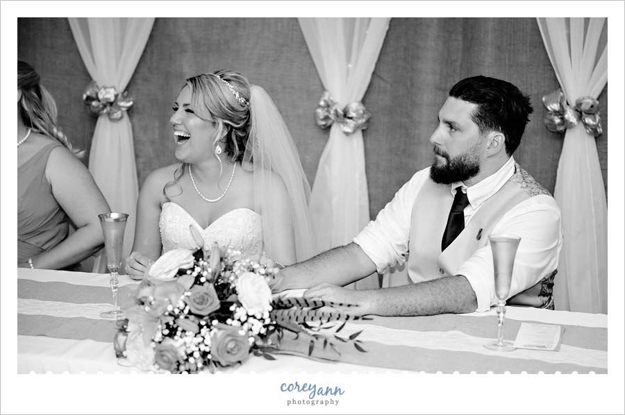 wedding toasts during reception at pine view acres