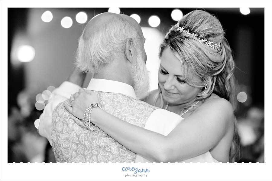 father daughter dance during wedding reception at pine view acres