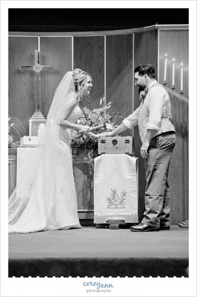 Wine Box ceremony during wedding at chapel of the cross