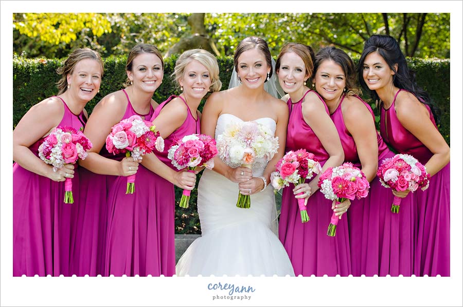 Bride and Bridesmaids wedding portrait at Wade Oval Lagoon