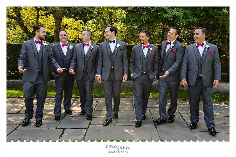Groom and Groomsman wedding portrait at Cleveland Museum of Art