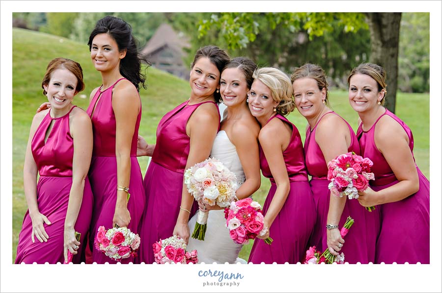 Bride and Bridesmaids at Weymouth Country Club
