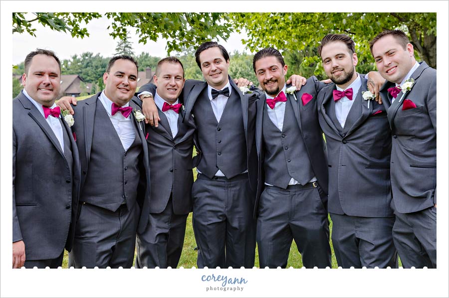 Groom and Groomsman at Weymouth Country Club in Medina, Ohio