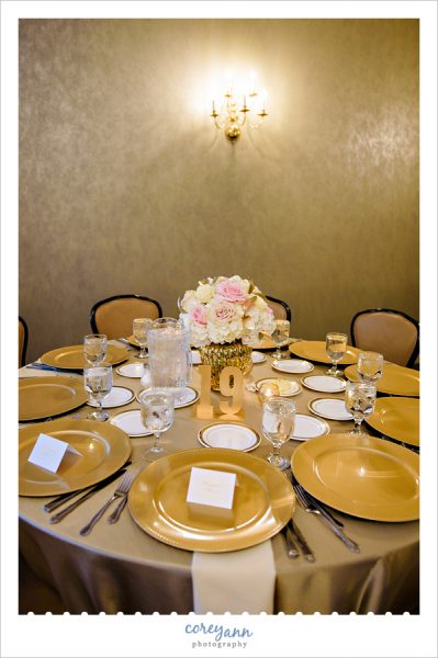 pink and gold reception decor at todaro's party center