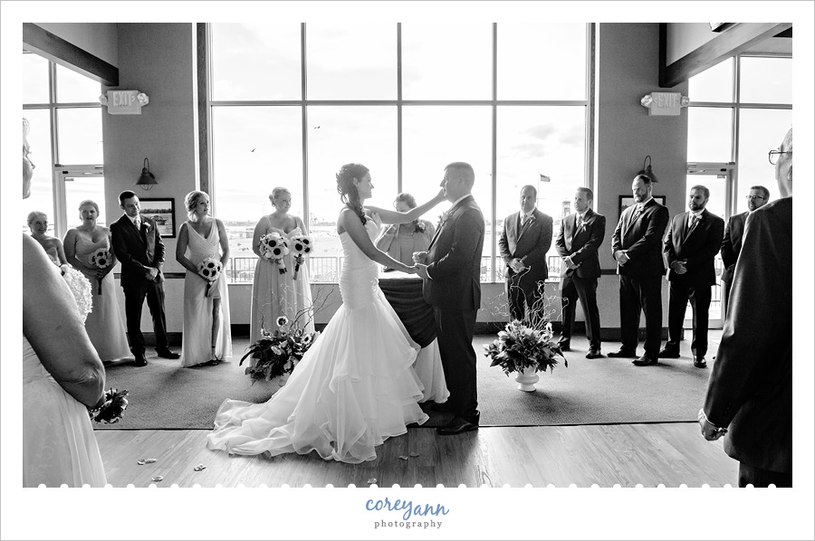 indoor wedding ceremony at lyman harbor