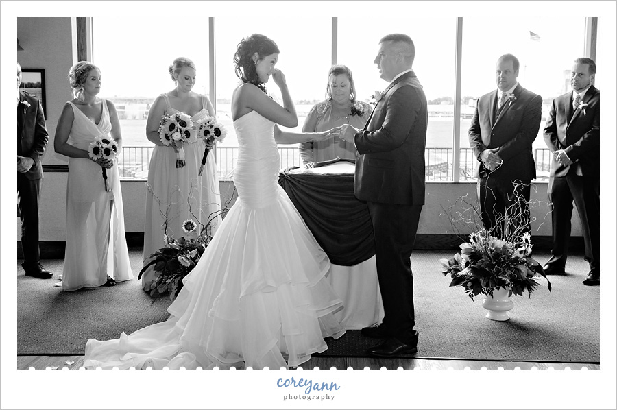 indoor wedding ceremony at lyman harbor