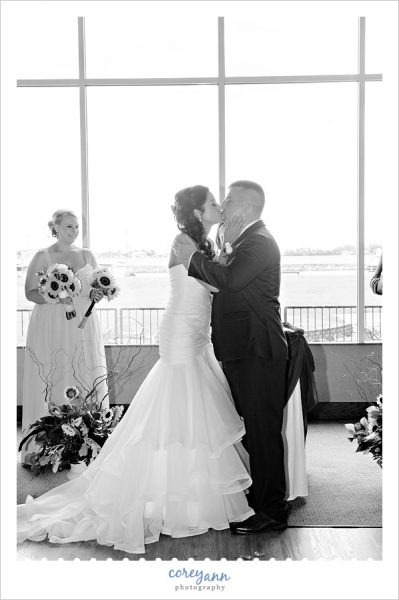 indoor wedding ceremony at lyman harbor
