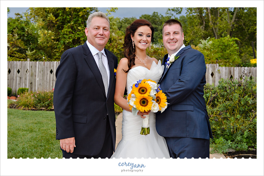 family portrait outside after wedding at lyman harbor