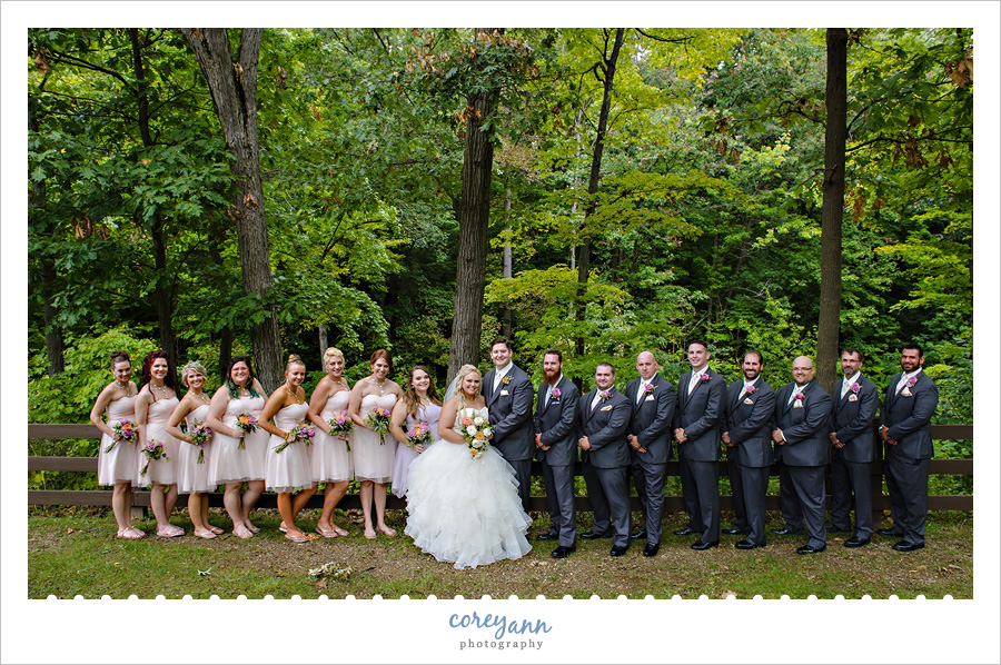 Bridal party outdoor photos at Brecksville Reservation