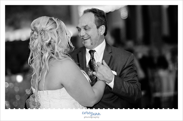 father daughter dance during wedding reception