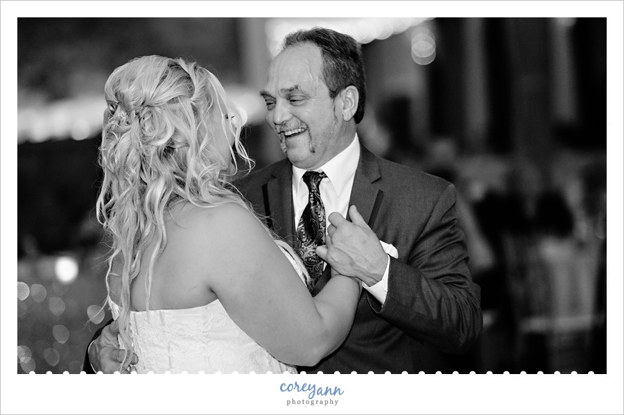 father daughter dance during wedding reception