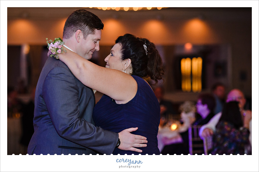 mother son dance during wedding reception