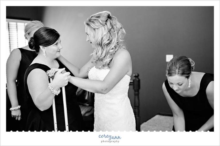 Bride getting ready for wedding in St Henry Ohio