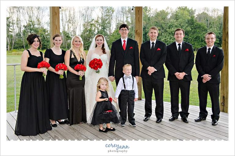 Bridal Party in red and black