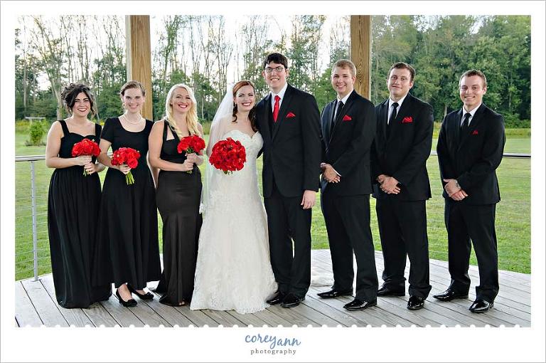 Bridal Party in red and black
