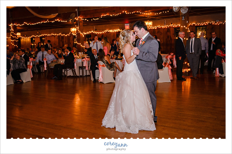 first dance at wedding reception at the columbia ballroom