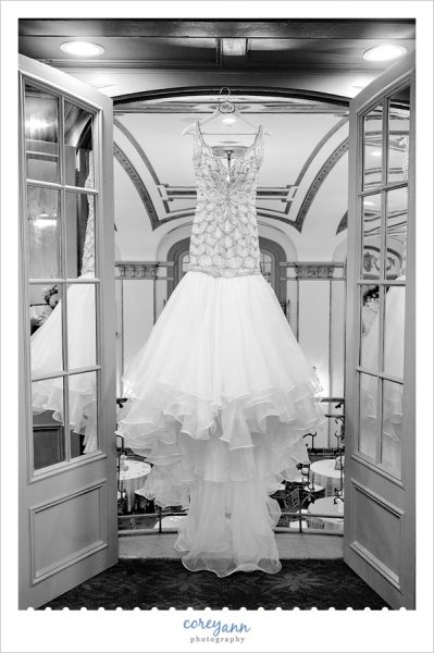 Wedding Dress Hanging at Tudor Arms Hotel