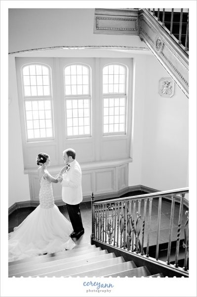 First Look on stairwell at the Tudor Arms Hotel