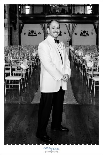 Groom in a White Jacket Tux