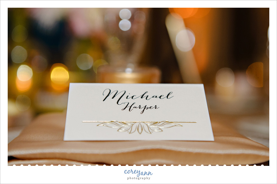 Seat Card at Tudor Arms Wedding