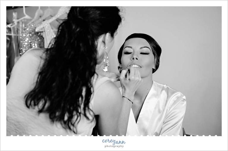 Dena Vega getting bride ready for her wedding