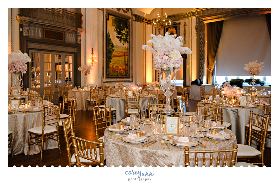 Pink and Gold Wedding Reception at Tudor Arms