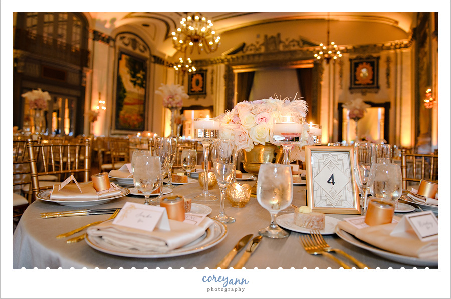 Pink and Gold Wedding Reception at Tudor Arms