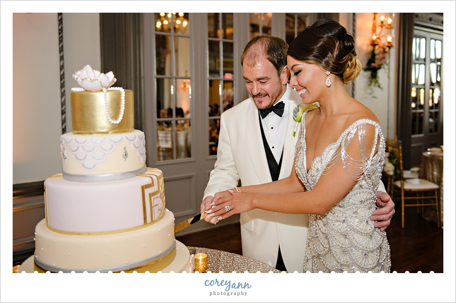 Cutting the Cake at Tudor Arms Wedding