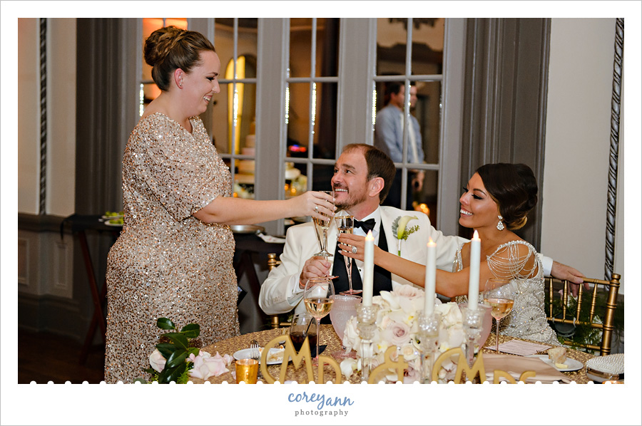 Toasts during Wedding Reception at Tudor Arms