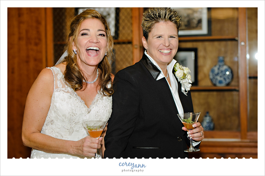 brides entering reception at woodland hall at the cleveland botanical garden