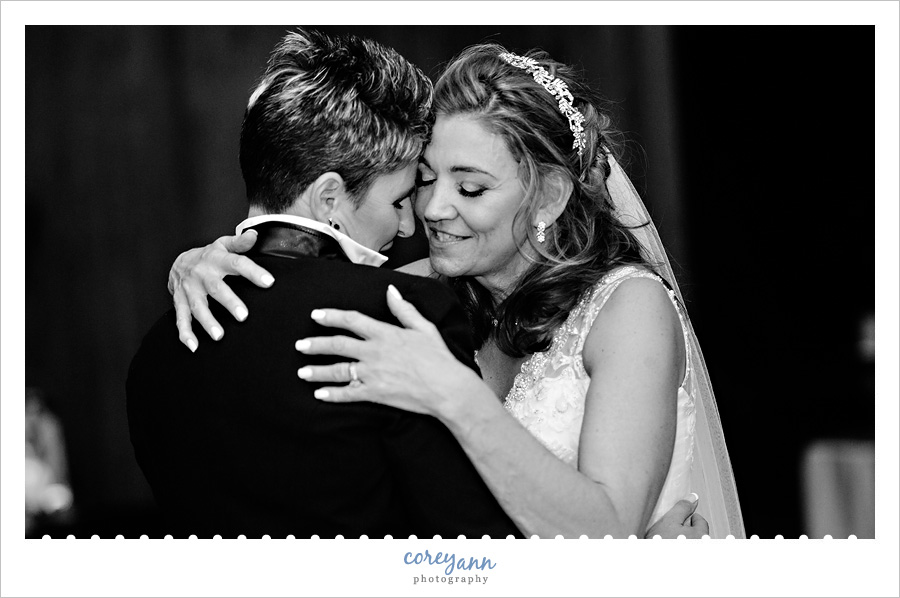 first dance during wedding reception at cleveland botanical gardens