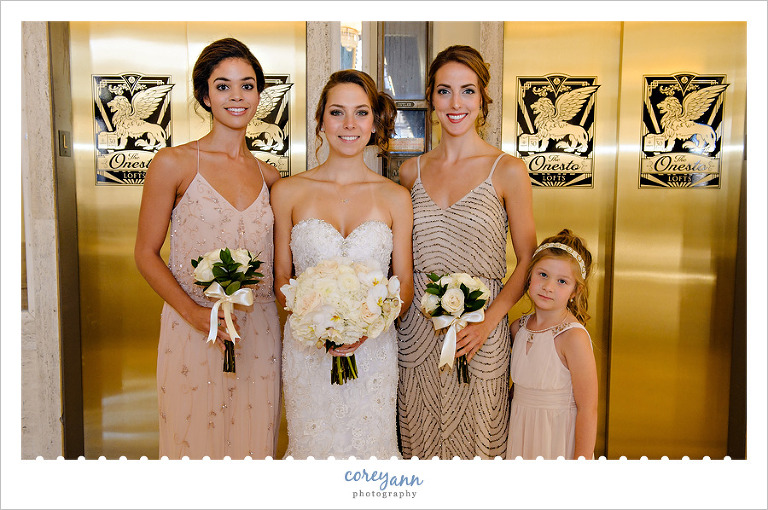 Bride and her ladies at the Onesto Event Center in Canton Ohio