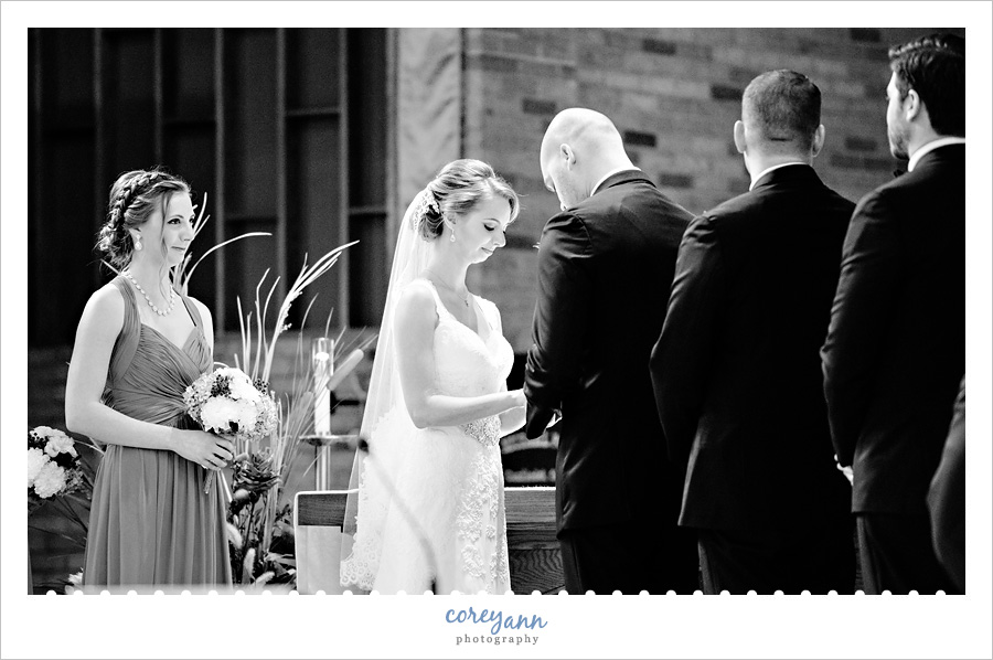 Wedding Ceremony in October at St Michael Church in Canfield
