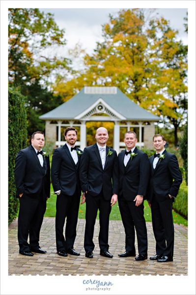 Groom and Groomsman in October in Youngstown Ohio