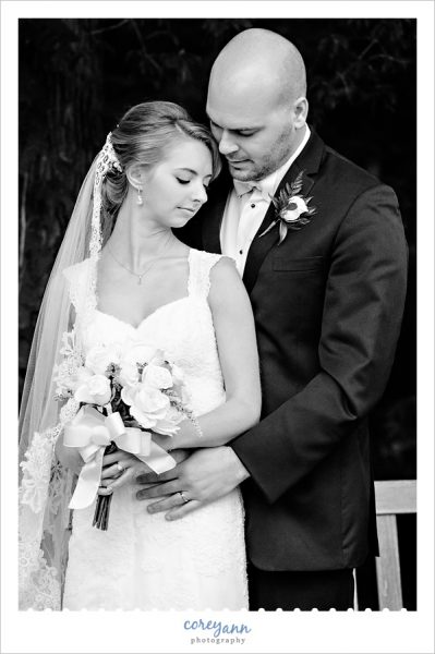 Bride and Groom black and white portrait in Youngstown