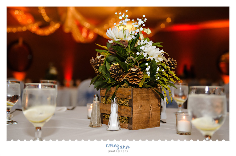 Autumn wedding centerpiece at Mr Anthony's in Boardman