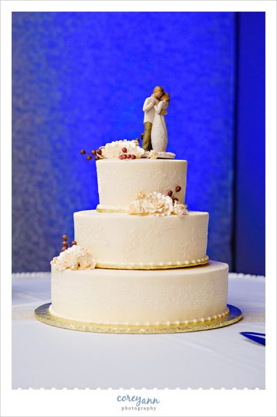 Sugar Showcase white wedding cake in Youngstown