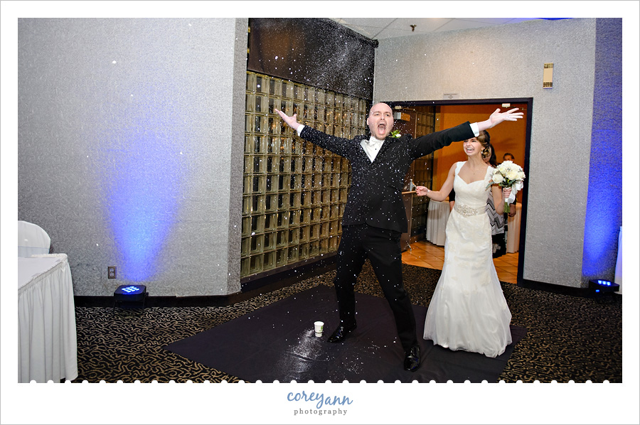 LeBron James style wedding entrance to reception