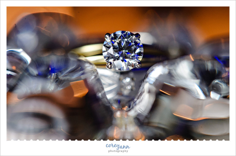 Wedding rings on glasses at Mr Anthony's