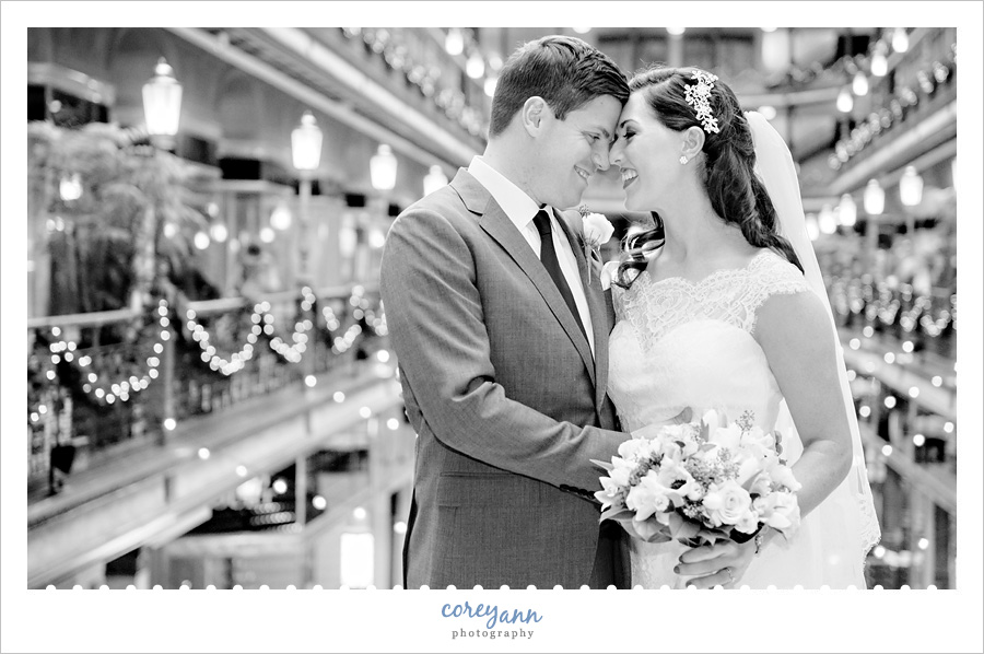 Wedding photo at the Hyatt Regency Cleveland at the Arcade
