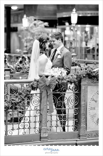 Wedding photo at the Hyatt Regency Cleveland at the Arcade