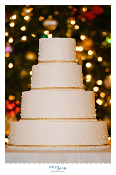 White and Gold Wild Flour Bakery Wedding Cake