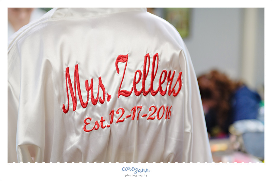 Bride getting ready for wedding at Brookside Farms