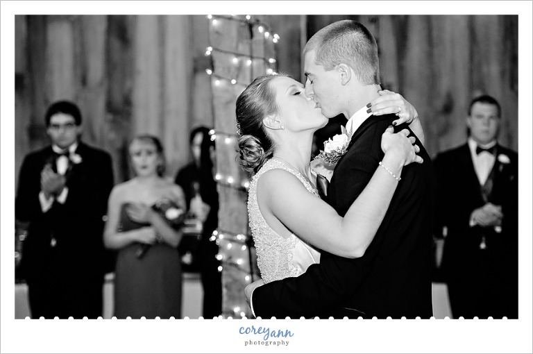 First dance at wedding reception at Brookside Farms