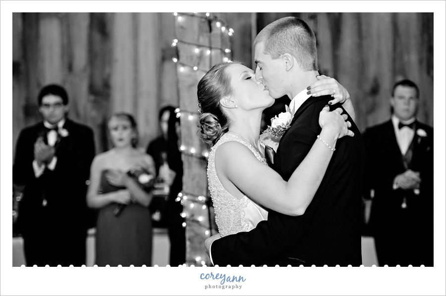 First dance at wedding reception at Brookside Farms