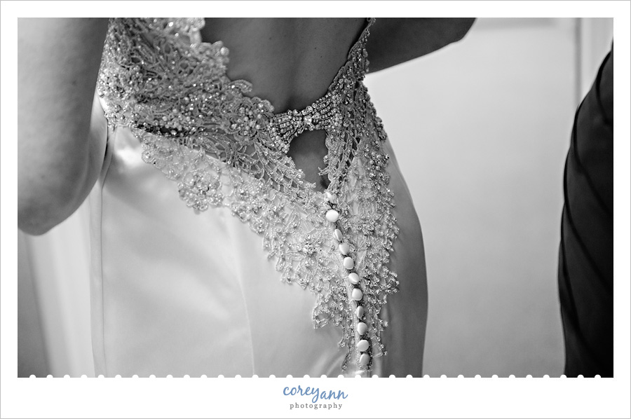 Rhinestone back of wedding dress