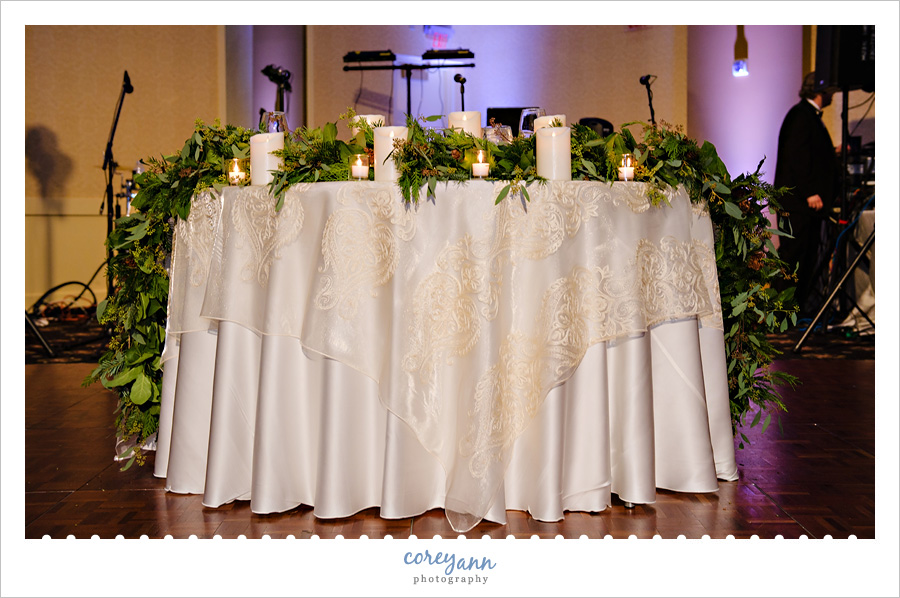 Sweetheart table at LaCentre Wedding