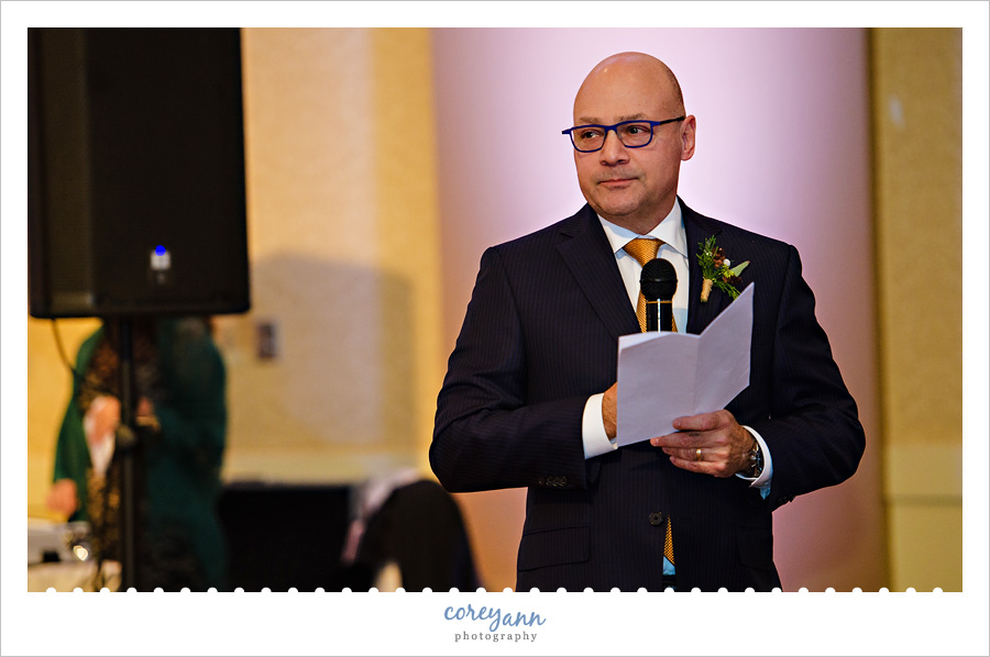 Winter wedding reception at LaCentre