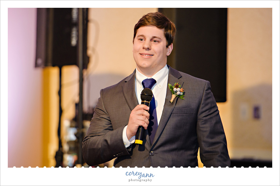 Winter wedding reception at LaCentre