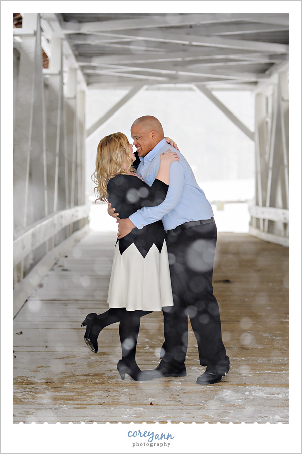 Winter Covered Bridge Engagement Session with Kelli and Matthew